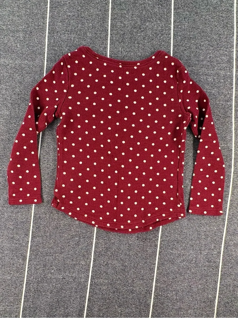 Kids Old Navy Burgundy Dot Long-Sleeve Top